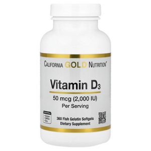 ויטמין D3 2000 IU - California Gold Nutrition - 360 כמוסות