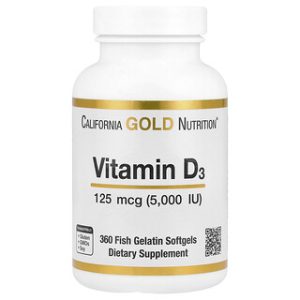 ויטמין D3 5000 IU - California Gold Nutrition - 360 כמוסות