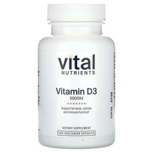 ויטמין D3 5000 יחב"ל Vital Nutrients - 180 כמוסות
