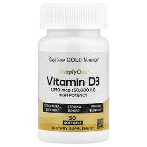 ויטמין D3 50,000 יחב"ל - California Gold Nutrition - 50 כמוסות