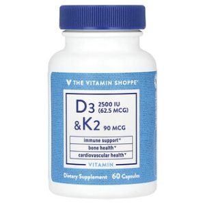 ויטמין D3 & K2 - 60 כמוסות , The Vitamin Shoppe