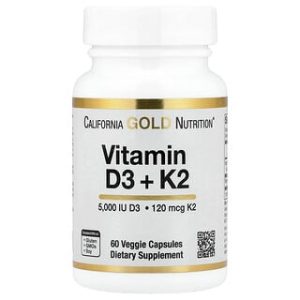 ויטמין D3 K2 - California Gold Nutrition , 60 כמוסות
