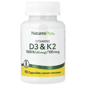 ויטמין D3 & K2 NaturesPlus - 90 כמוסות - בריאות העצם