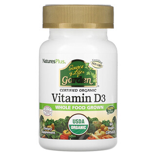 ויטמין D3 אורגני , NaturesPlus , 60 כמוסות טבעוניות