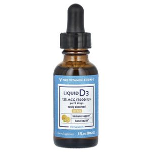 ויטמין D3 נוזלי - הדרים , 125 מק"ג , The Vitamin Shoppe