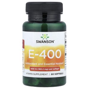 ויטמין E 400 Swanson - 60 כמוסות רכות - בריאות מעולה