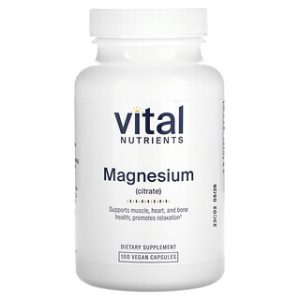 ויטמין מגנזיום ציטראט Vital Nutrients - 100 כמוסות טבעוניות