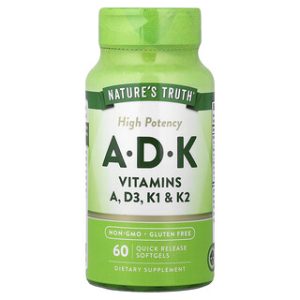 ויטמינים A,D,K - עוצמתי - Natures Truth - 60 כמוסות