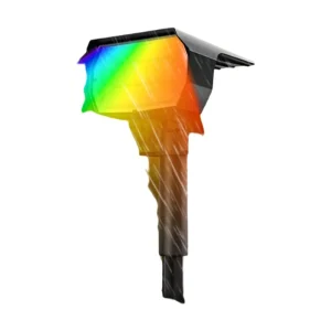 זרקור סולארי RGB לחצר - 37,20 לד - עמיד למים