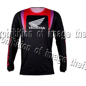 חולצת אופנוע הונדה שחורה ספורטיבית - סתיו חורף