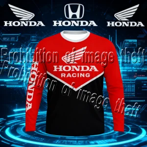 חולצת הונדה רטרו - חורף חם 3D לגברים , ספורט