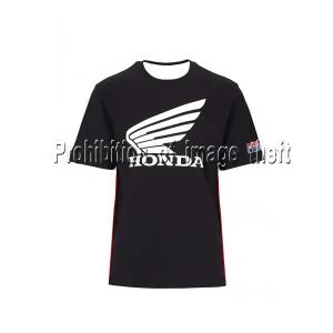 חולצת טי Honda שחורה - קצרה, ספורט, יבשה במהירות