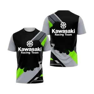 חולצת טי Kawasaki קצרה לילדים ומבוגרים - יבשה מהירה