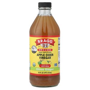 חומץ תפוחים אורגני Bragg - בטעם ג'ינג'ר הדרים