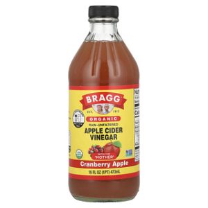 חומץ תפוחים אורגני Bragg - חמוציות ותפוח - 473 מ"ל