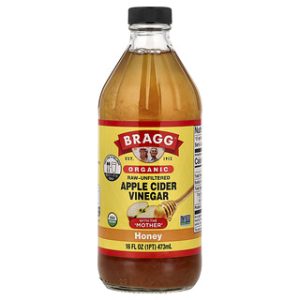 חומץ תפוחים אורגני Bragg עם דבש - 473 מ"ל