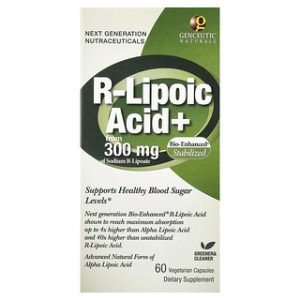 חומצה אלפא ליפואית R-Lipoic+ , 60 כמוסות ג'נסיטיק