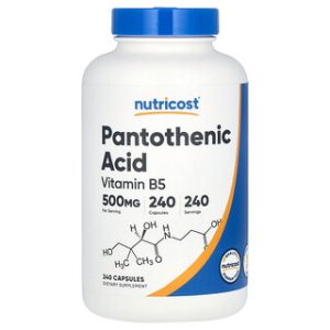 חומצה פנטותנית 500 מ"ג Nutricost - 240 כמוסות