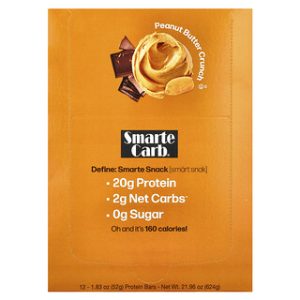 חטיף חלבון Smarte Carb - בוטנים 12 יח׳ - NuGo Nutrition