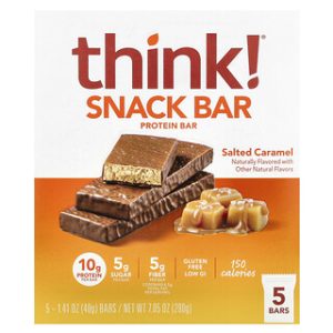 חטיף חלבון Think ! קרמל מלוח - 5 יחידות - טעים ובריא