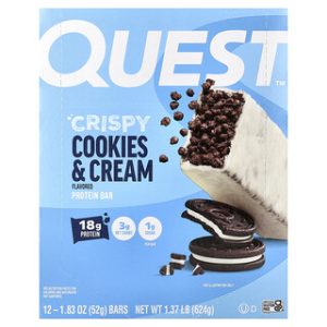 חטיף חלבון קריספי קוקיז אנד קרם - 12 יח' Quest