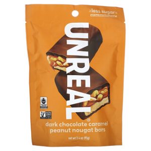 חטיף נוגט בוטנים וקרמל מריר Unreal - 95 גרם