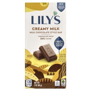 חטיף שוקולד חלב קרמי 36% קקאו , Lily's Sweets