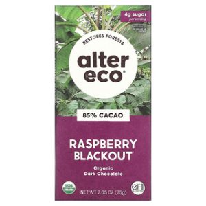 חטיף שוקולד מריר אורגני Alter Eco- פטל 85%