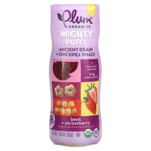 חטיף תינוקות Mighty Puffs - בטטה ותות - Plum Organics