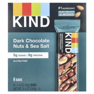 חטיפי חלבון KIND - דארק שוקולד, אגוזים ומלח ים