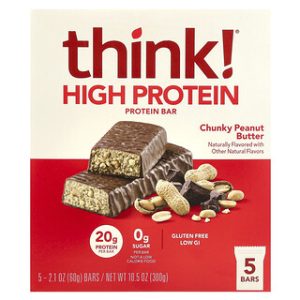 חטיפי חלבון Think! - חמאת בוטנים עבה - 5 יחידות