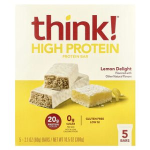 חטיפי חלבון Think ! - לימון מענג - 5 יחידות