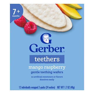 חטיפי תינוקות Gerber מנגו-פטל - לשיניים- 7+ חודשים