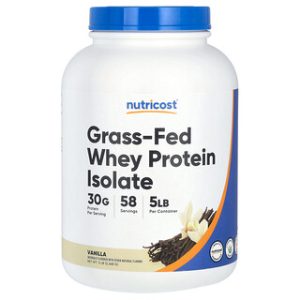 חלבון מי גבינה מבודד Grass-Fed Nutricost - וניל 2.26 ק"ג