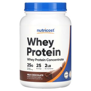 חלבון מי גבינה מרוכז Nutricost - טעם שוקולד 907 גרם