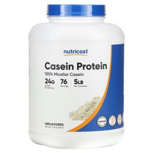 חלבון קזאין Nutricost 5 ליברות - ללא טעם - בניית שריר