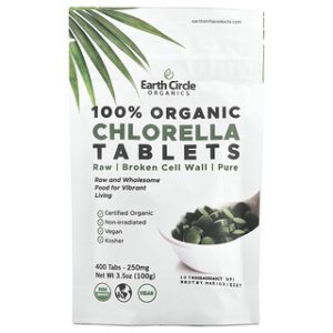 טבליות כלורלה אורגנית 400 יח' - Earth Circle Organics