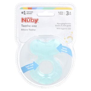 טבעת נשיכה סיליקון Nuby Teethe-eez - 2 יח' - אקווה