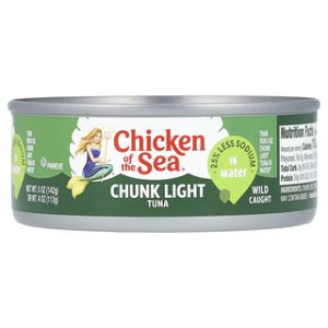 טונה במים Chunk Light - 25% פחות נתרן - Chicken of the Sea