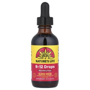 טיפות B12 ללא סוכר בטעם יערות- Nature's Life