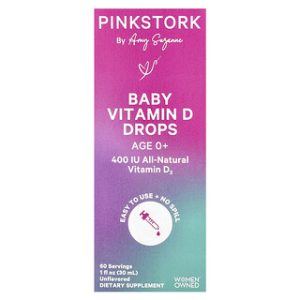 טיפות ויטמין D לתינוקות Pink Stork - 0+ - ללא טעם