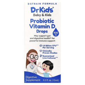 טיפות ויטמין D פרוביוטיות לתינוקות , DrKids 15 מ"ל