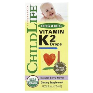 טיפות ויטמין K2 אורגני ChildLife - טעם ברי, 7.5 מ"ל