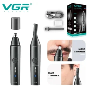 טרימר אף VGR מקצועי נטען - גוזם שיער 2 ב-1 עמיד למים