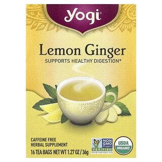 יוגי טי-Lemon Ginger ללא קפאין - 16 שקיות חליטה