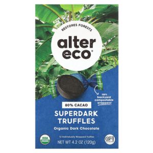 כדורי טראפלס שוקולד מריר אורגני Alter Eco - 80%