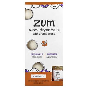 כדורי צמר למייבש ZUM - 3 כדורים + ארומה אמבר 8.5oz
