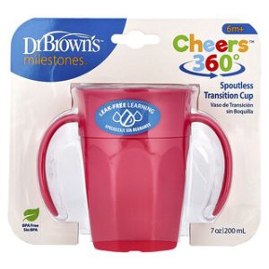 כוס מעבר ד,ר בראון ורודה - 7oz - 6+ חודשים