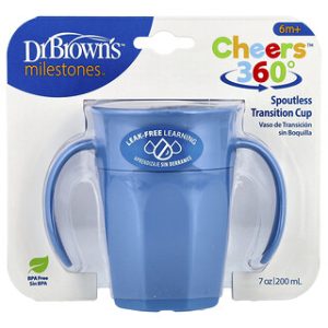 כוס מעבר לתינוק - Dr. Browns Cheers360 - כחול