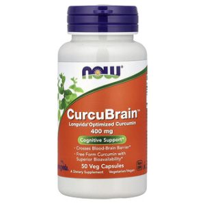 כורכומין CurcuBrain NOW Foods - תוסף תזונה למוח 50 כמוסות